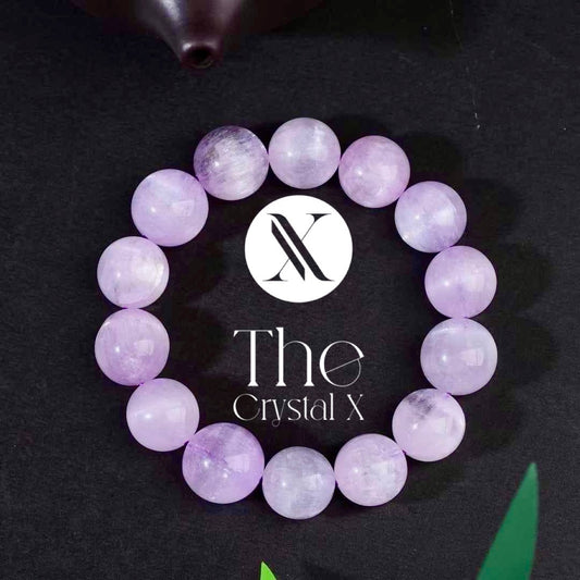 Purple Lithium Crystal Bracelet - 14mm Beads