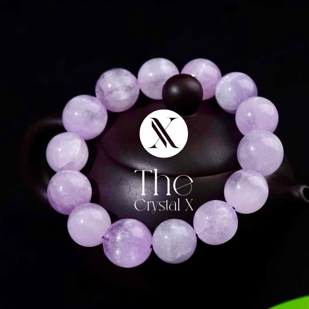 Purple Lithium Crystal Bracelet - 14mm Beads