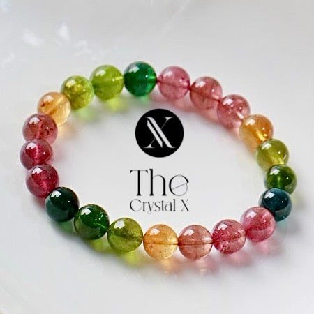 Gem Quality Natural Tourmaline Bracelet - 7.5mm beads