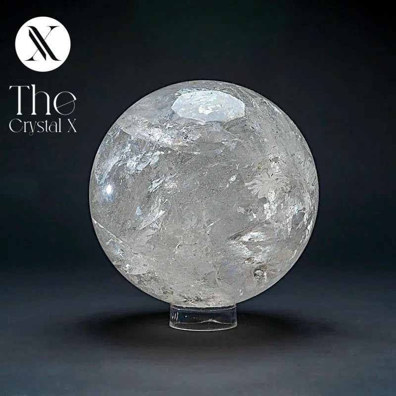 Brazilian Large Genuine Polished Clear Quartz Crystal Sphere