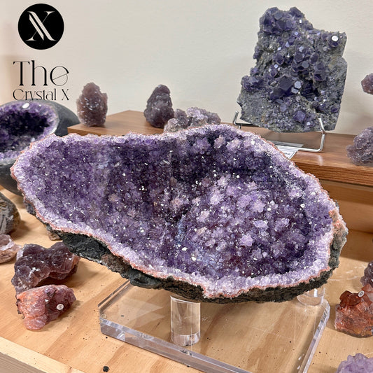 Raw Amethyst Quartz Crystal Treasure Bowl Geode From Morocco