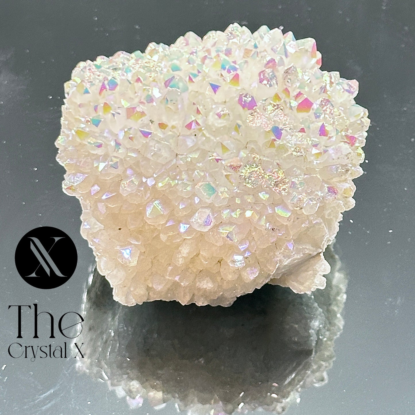 Sparkly Opal Aura Quartz Crystal Cluster