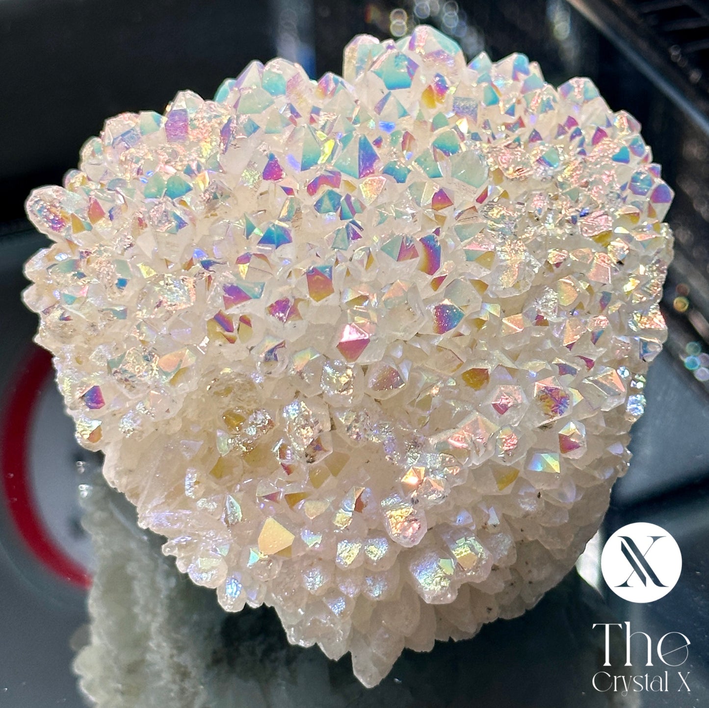 Sparkly Opal Aura Quartz Crystal Cluster