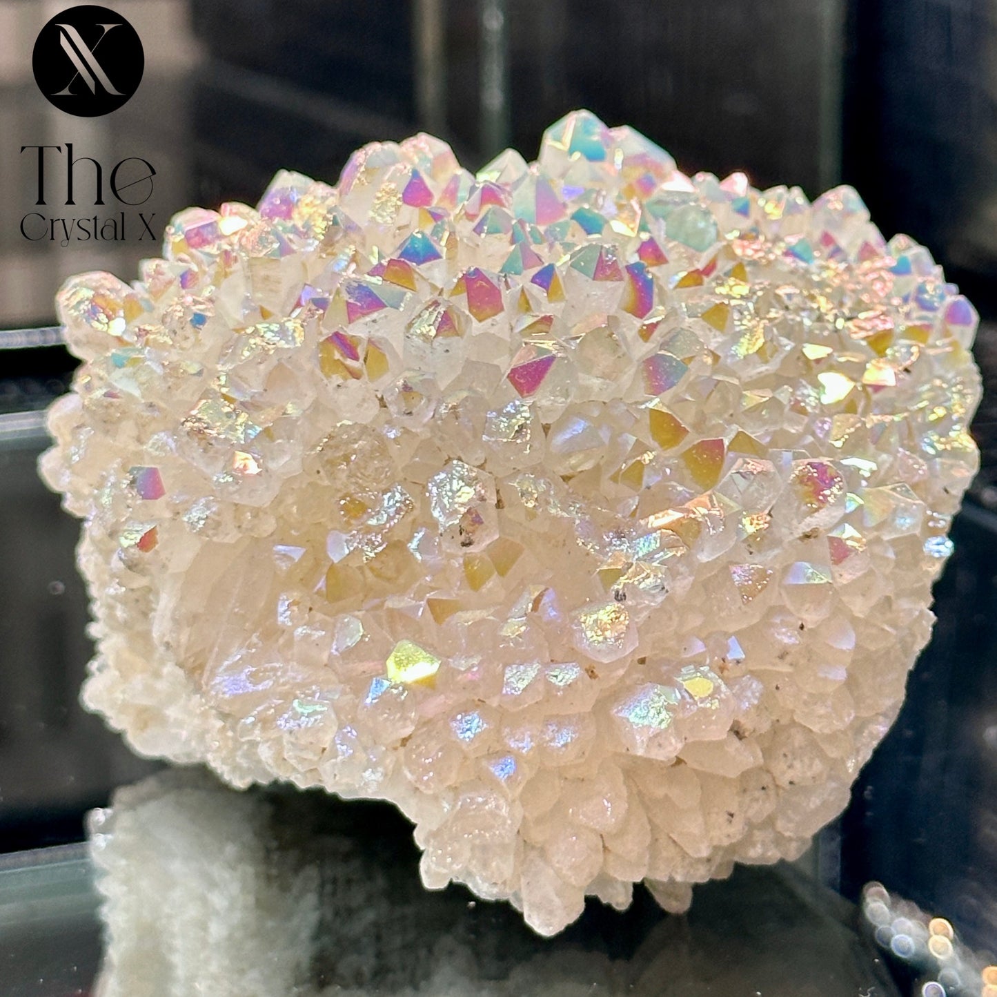 Sparkly Opal Aura Quartz Crystal Cluster