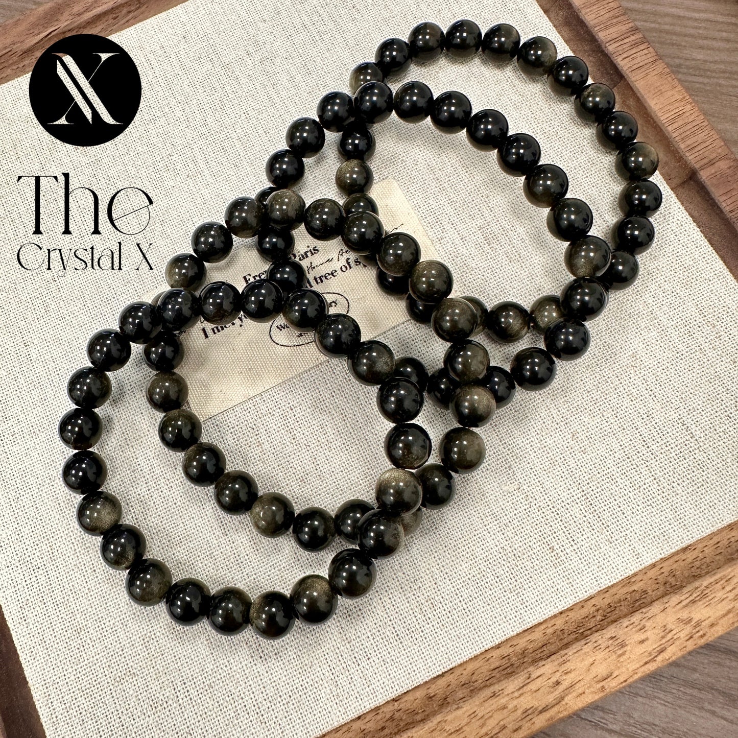 Gold Obsidian Purification Bracelet - 8mm Beads