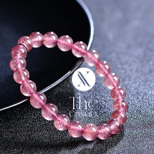 Strawberry Quartz Bracelet - 9mm Beads