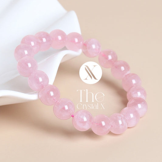 Jelly Madagascar Rose Quartz Healing Bracelet - 10mm Beads